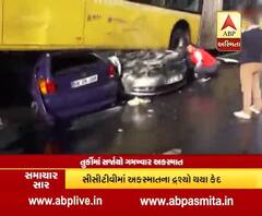 Bus crashes on highway after passenger attacks driver with umbrella in turkey