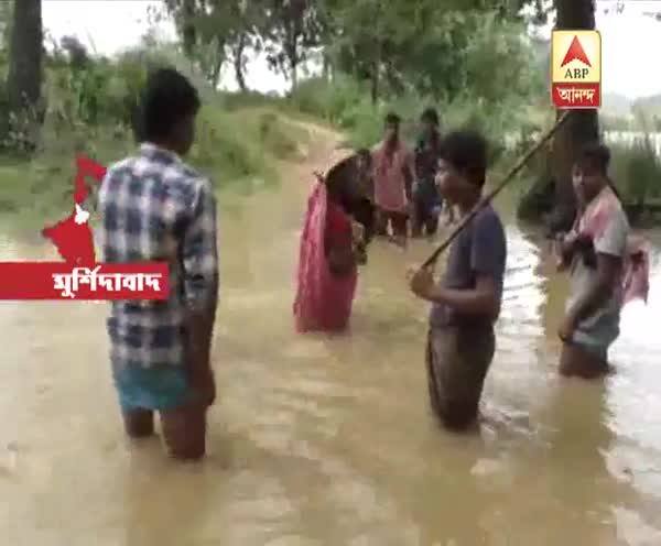  মুর্শিদাবাদে দ্বারকা নদীর জলস্তর বাড়ায় কুঠিরপাড়া গ্রাম জলের তলায়,জলবন্দি গ্রামের পাঁচশোর বেশি মানুষ