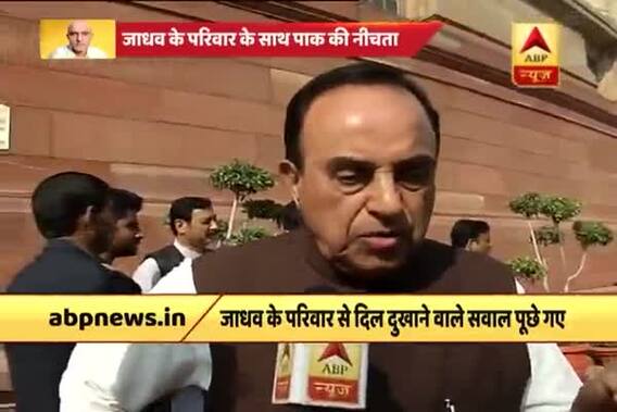 BJP MP Subramanian Swamy compares misconduct with Kulbhushan Jahav\'s wife with Dropdi\'s Cheer Haran  
