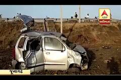 Una Family Car Accident Near junagadh, Family Return Pray At Mata No Madh