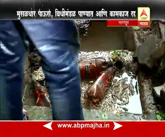 Nagpur : Beer bottles & Plastic in Drainage of Vidhanbhavan area :EXCLUSIVE Report @11AM LIVE