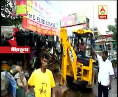 বোলপুর স্টেশন থেকে চিত্রা মোড় পর্যন্ত রাস্তা দখলমুক্ত করার অভিযান শুরু
