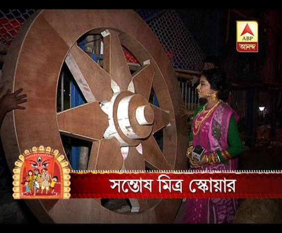 আমার পাড়ার পুজোয় সন্তোষমিত্র স্কোয়ার ঘুরে দেখলেন ঐন্দ্রিলা সাহা