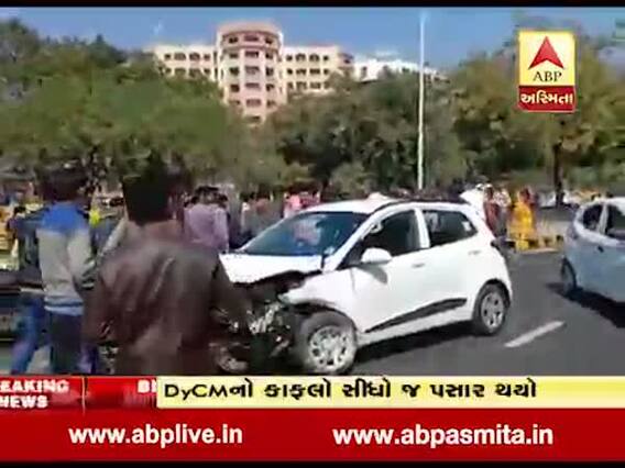 ગાંધીનગરઃ ત્રણ કાર વચ્ચે સર્જાયો અકસ્મા, ત્રણ ઘાયલ, જુઓ વીડિયો