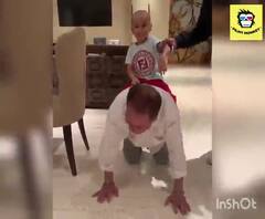 83 yr old Salim Khan gives horse ride on his back to grandson Ahil Sharma