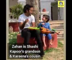 Taimur Ali Khan plays guitar with uncle Zahan Kapoor at Pataudi Palace, Visits with parents Saif and Kareena