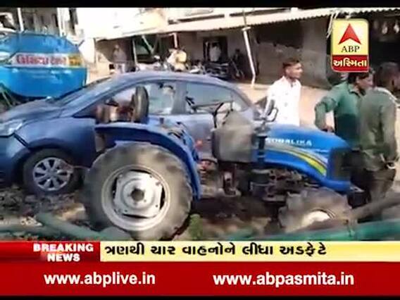 રાજકોટમાં બેકાબુ ટ્રકે 4 વાહનોને અડફેટે લીધા, જુઓ વીડિયોૌ