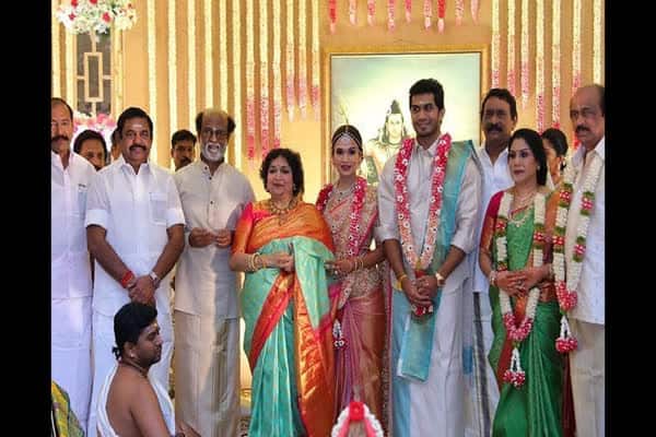 Pics And Videos Rajinikanth S Daughter Soundarya Marries Actor Vishagan Vanangamudi Kamal Haasan