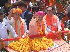 Amit Shah along with top NDA leaders kick-starts 4 km long road show in Ahemdabad