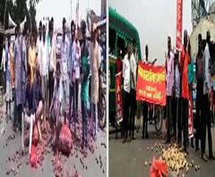 ফসলের ন্যায্য দামের দাবিতে হুগলির বলাগড় ও পাণ্ডুয়ায় অবরোধে বসেন কৃষকরা 