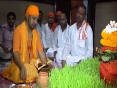 UP CM Yogi Adityanath offers prayers at Shakumbhri Devi temple