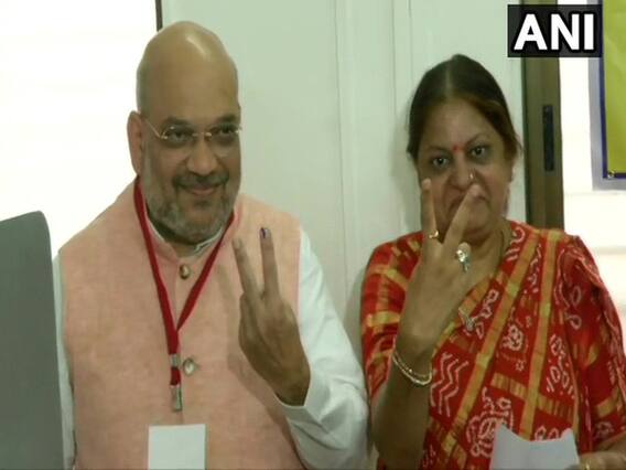 લોકસભા 2019ઃ ગાંધીનગરના ઉમેદવાર અને રાષ્ટ્રીય અધ્યક્ષ અમિત શાહે કર્યું મતદાન, જુઓ વીડિયો