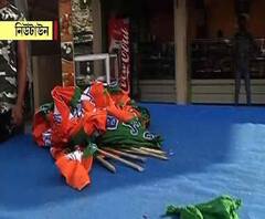 শমীক ভট্টাচার্যর সভামঞ্চ ভেঙে ফেলার অভিযোগ তৃণমূলের বিরুদ্ধে