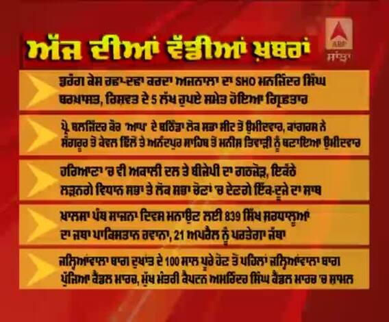 Headlines On ABP Sanjha (12-04-2019)