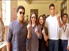  Mumbai: Sachin Tendulkar's kids Sara & Arjun step out to vote for the first time	