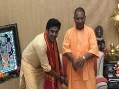 BJP candidate from Gorakhpur Ravi Kishan meets Yogi Adityanath