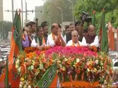 Rajnath Singh holds roadshow ahead of his nomination