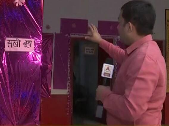 Kannauj booth decked up for polling, voters to receive pink welcome