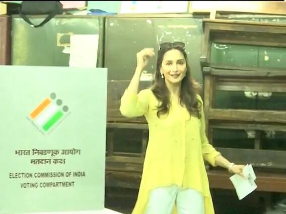Madhuri Dixit casts vote, shows inked finger