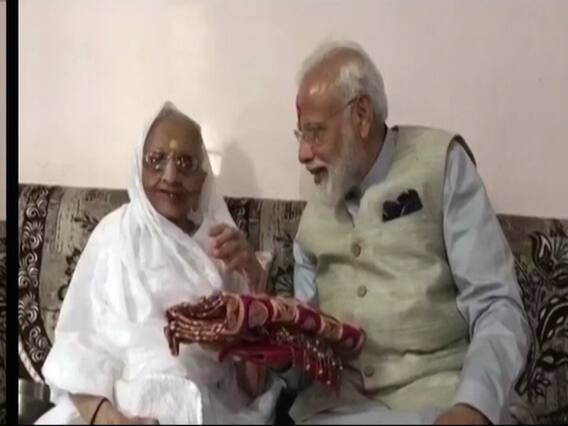 ABP News exclusive: PM Modi meets mother to seek blessings before casting vote