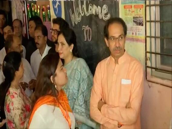 Uddhav Thackeray with family stand in queue to cast vote 