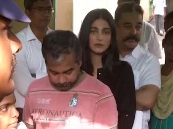 Kamal Haasan, Shruti Haasan reach to cast their votes