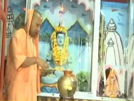 UP CM Yogi Adityanath offers prayers at Gorakhpur ahead of casting his vote
