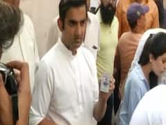Gautam Gambhir reaches polling booth in Delhi to cast his vote