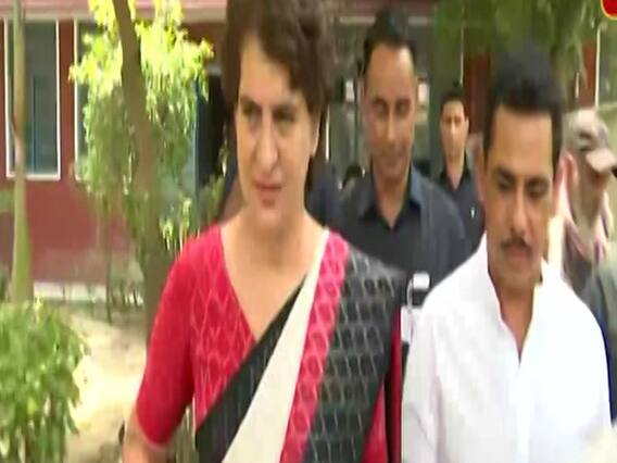 Priyanka Gandhi reaches to cast vote along with Robert Vadra