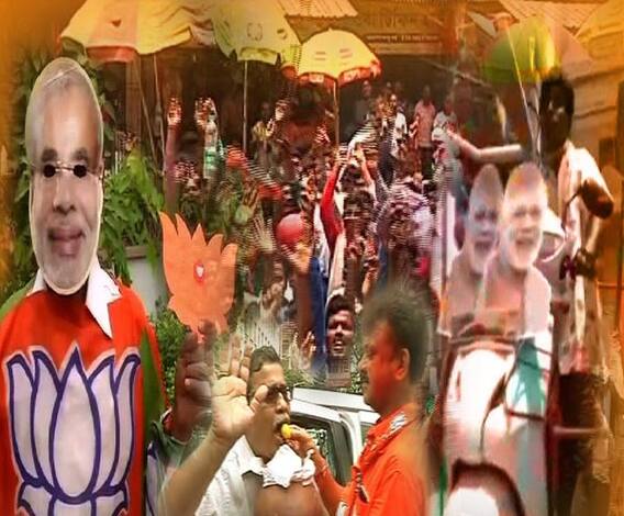 উত্তরপ্রদেশে ৮০ আসনের মধ্যে ৫৭টিতে, বিহারে ৩৮টি ও মহারাষ্ট্রে ৪৪ আসনে এগিয়ে বিজেপি