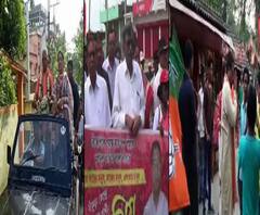 জেলায় জেলায় জমজমাট প্রচার: ঢাক-ঢোল সহ প্রচারে দিলীপ ঘোষ, বাঁকুড়ায় প্রচার মিছিলে সূর্যকান্ত