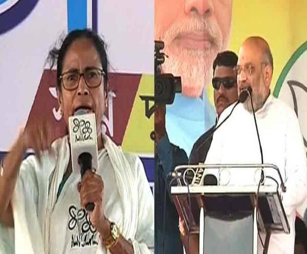 lok sabha election 2019- Kaar Dokhole Delhi-Amit Shah dared Mamata to arrest him for chanting 'Jai Shri Ram' সেয়ানে-সেয়ানে: পারলে মঙ্গলবার কলকাতায় গ্রেফতার করুন, ক্যানিংয়ে সভা থেকে জয় শ্রীরাম স্লোগান দিয়ে চ্যালেঞ্জ ছুড়লেন অমিত শাহ