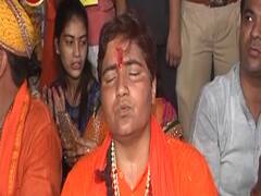 Sadhvi Pragya sings 'bhajan' during her 'temple-run' in Bhopal