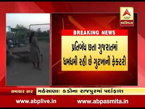 કડીઃ પ્રતિબંધ છતાં ગુજરાતમાં ધમધમી રહી છે ગુટખાની ફેકટરી, દરોડા બાદ સિલ, જુઓ વીડિયો