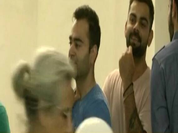 Team India captain Virat Kohli reaches polling booth in Gurugram to cast his vote