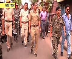 ভাটপাড়ায় শান্তি ফেরাতে রুট মার্চ, স্কুল কর্তৃপক্ষের সঙ্গে কথা পুলিশের