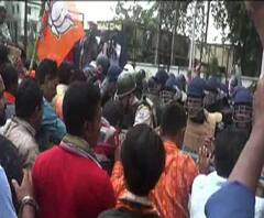বিজেপির পুলিশ কমিশনারেট ঘেরাও কর্মসূচি ঘিরে আসানসোলে ধুন্ধুমার