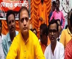 বাঁকুড়ায় এসপি অফিসের সামনে ধর্না অবস্থান বিজেপির
