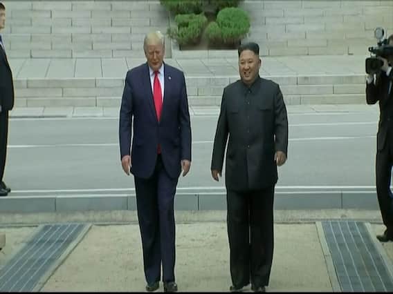 US President Donald Trump meets Kim Jong-un at DMZ