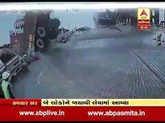 ભાવનગરઃ રોરો ફેરીમાં લોડિંગ કરવા જતાં દરિયામાં ખાબકેલા ટ્રકના CCTV આવ્યા સામે