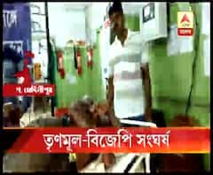 পশ্চিম মেদিনীপুরের আনন্দপুরে তৃণমূল-বিজেপি সংঘর্ষ