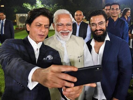 जब Modi से मिलने पहुंचे Shahrukh और Aamir समेत बॉलीवुड के तमाम सितारे, महात्मा गांधी को किया याद | Gandhi@150