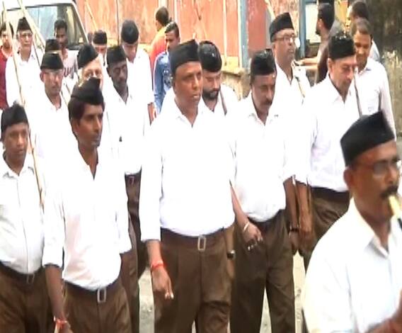 VIDEO | रविवारचा मुहूर्त साधत आशिष शेलार यांचा प्रचार, संघाच्या गणवेशात पथसंचलनात सहभाग | ABP Majha